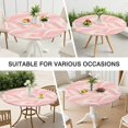 thumbnail image 7 of Pink White Gold Marble Pattern Round Fitted Tablecloth with Elastic Edge,Dining Table Cover Waterproof,Outdoor Round Tablecloth for Camping,Dining,Indoor and Outdoor, 7 of 7
