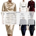 thumbnail image 3 of Idoravan Fashion Women's 3/4 Sleeve Turndown Collar Solid Button Casual Summer Dress, 3 of 7