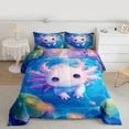 thumbnail image 2 of Castle Fairy Preppy Cartoon Salamander Twin Comforter Sets,Animal Axolotl Bedding Set, 2 of 8