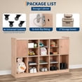 thumbnail image 3 of Cubby Tray Storage Cabinet with 2 Doors, Storage Organizer Cubes with 2 Anti-Flip Fittings, 4 Castors and 2 Boxes for Home, School, Kindergarten, Classroom Furniture, 3 of 8