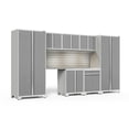 thumbnail image 1 of NewAge Products Pro Series Platinum 8 Piece Cabinet Set, Heavy Duty 18-Gauge Steel Garage Storage System, Slatwall / LED Lights Included, 1 of 10