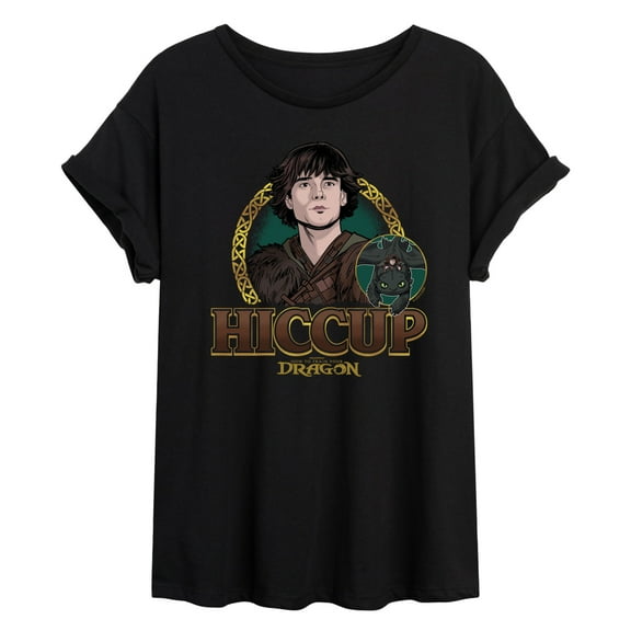 How To Train Your Dragon - Hiccup - Juniors Oversized Graphic T-Shirt