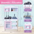 thumbnail image 4 of Cocina de Juguete Para Niñas con Set de Ollas Cocinita de Madera Color Rosa Kids House Classic Chef COC5CC, 4 of 7