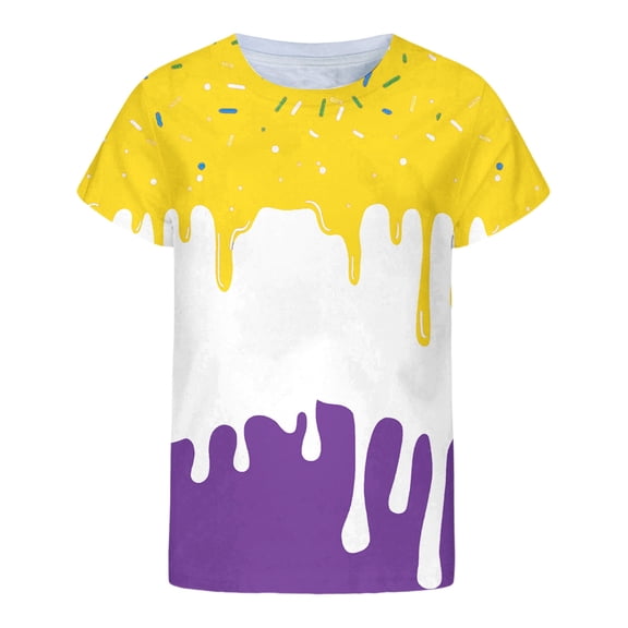 ZXLBBD Kids Boys Short Sleeve T Shirts Loose Soft Ice Cream Graphic Tee Trendy Summer Top for Youth Activewear Casual Daily Wear