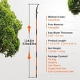 thumbnail image 6 of Extendable Manual Pole Saw 8 Fiberglass Handles Sharp Steel Blade and Scissors Tree Pruner for High Branches Palms Shrubs Trimming Orange, 6 of 9