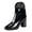 Black, variant on Fesfesfes Women's Boots New Round Elastic, And Fashionable Sleeve Thick High-heeled Short 6(37)