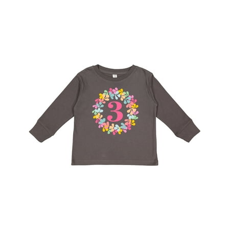 

Inktastic 3rd Birthday Flower Wreath 3 Year Old Girl Gift Toddler Toddler Girl Long Sleeve T-Shirt