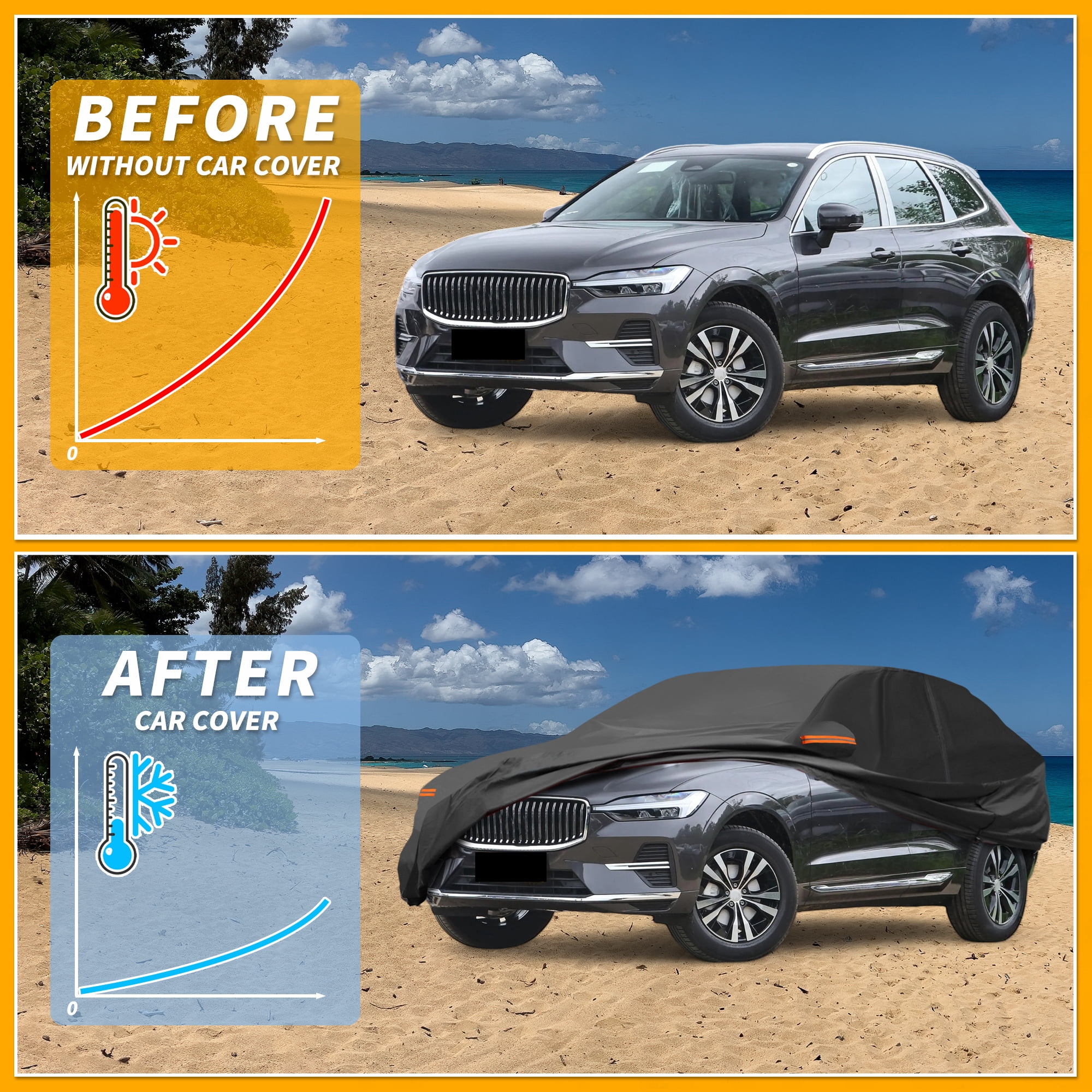 Unique Bargains Durable Waterproof Car Cover Black ["for Volvo XC60"]