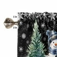 thumbnail image 5 of nqOlkjepod Black Snowman Christmas Farmhouse Short Window Curtain Valances, Snowflake Green Xmas Tree Rod Pocket Kitchen Valances for Living Room Bedroom Bathroom Cafe, 1 Panel - 42" x 12", 5 of 8