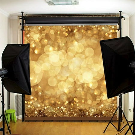 Purple Glitter Backgrounds - 10ft x 10ft Golden Spots Halo Glitter Studio Photography Background Screen Backdrop Home Christmas Wedding Decor
