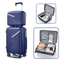 thumbnail image 3 of 4 Piece Expandable Lightweight Suitcase with 4 Double 360 Degrees Mute Spinner Wheels And PP Materials, TSA Approved Locks, Hard Shell Lightweight Travel Bag Collection, Navy Blue(14/20/24/28), 3 of 9