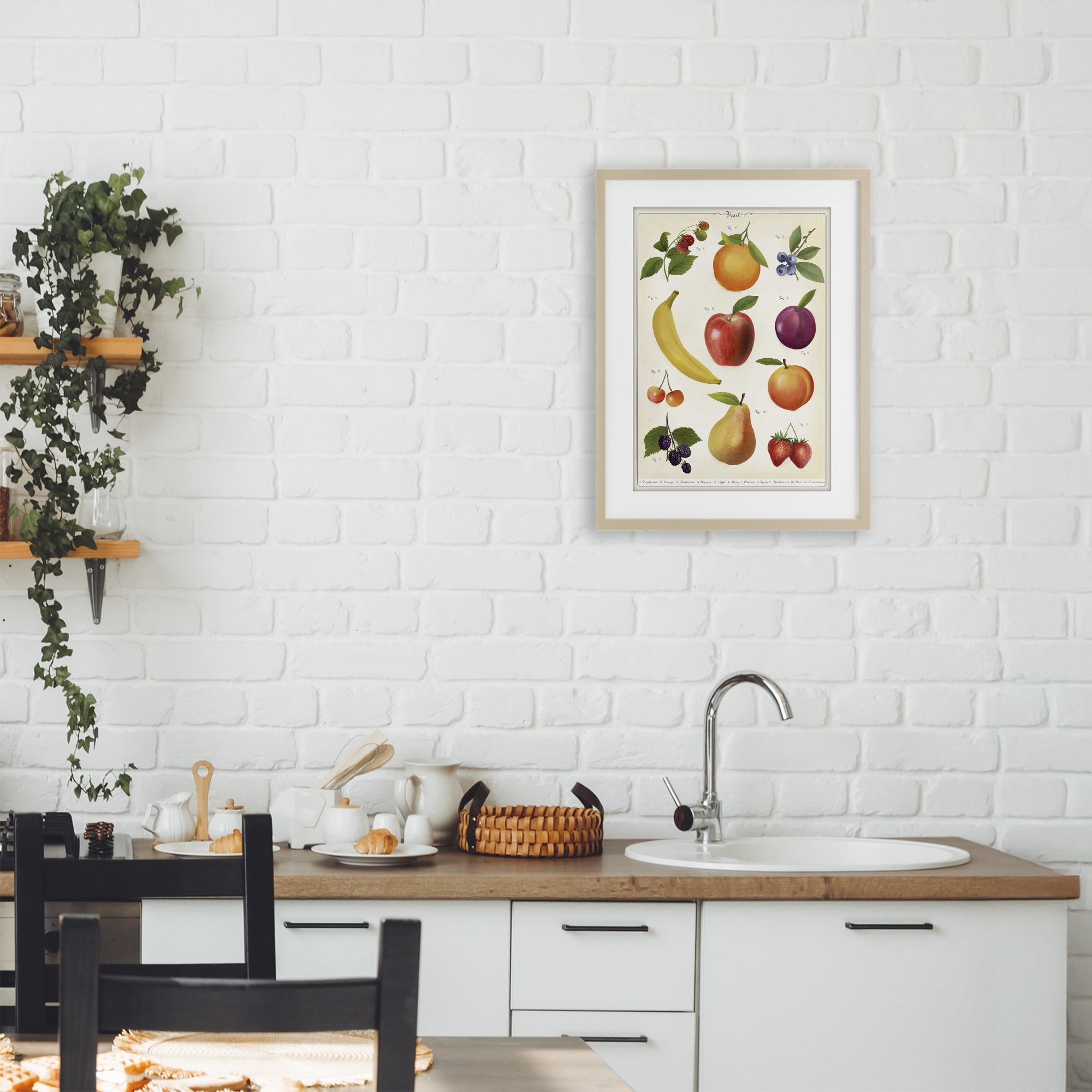 Stupell Industries Fruit Collection Studies Birch Framed Print Under Glass, design by Diane Neukirch