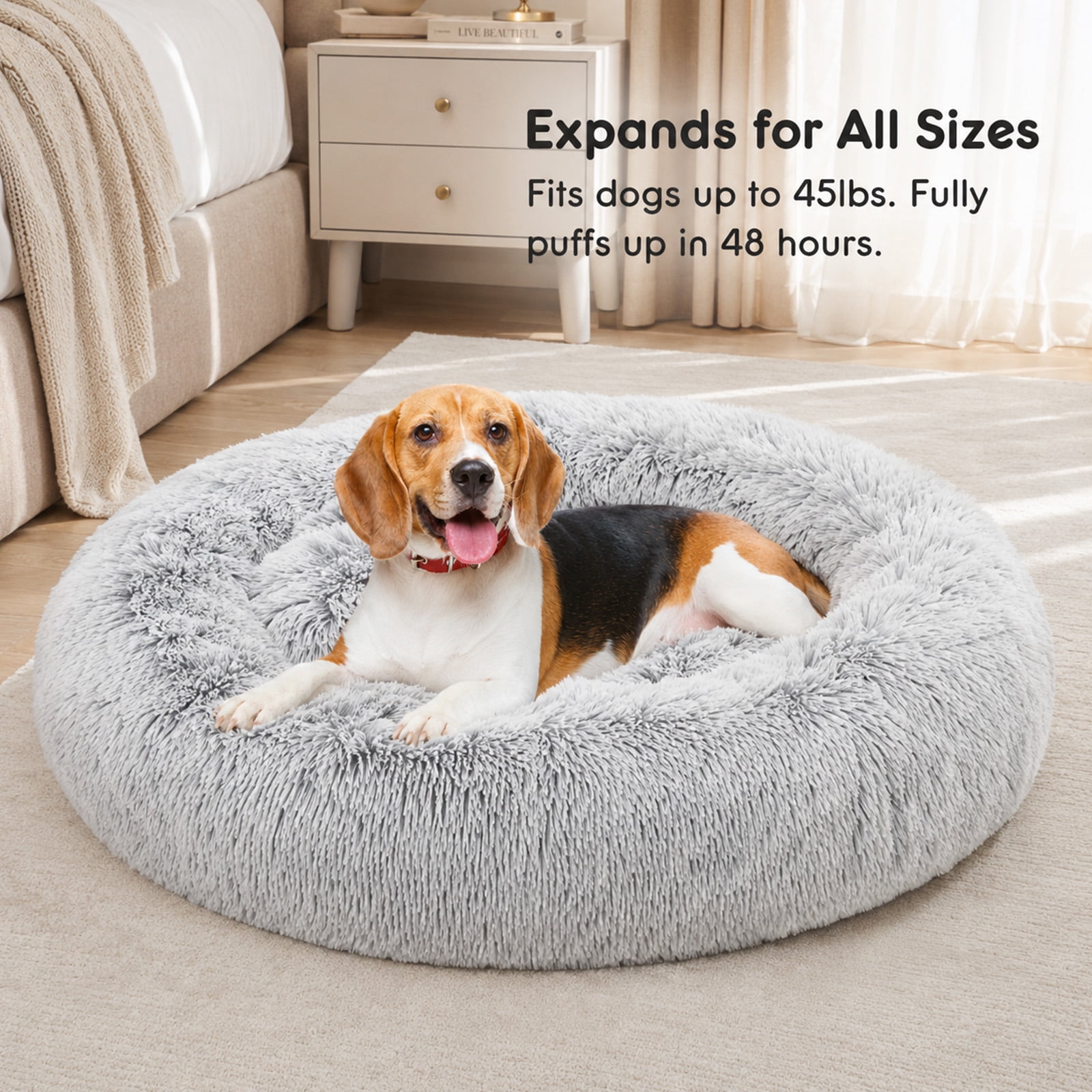 Alvantor 30''/36'' Dog Bed Comfortable Donut Cuddler Round Pet Beds Ultra Soft Washable Dog and Cat Cushion Bed, Fits up to 45 lbs/90 lbs Pets