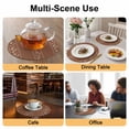 thumbnail image 2 of Brown Flowers Branch Round 15 Inch Placemats Set of 8, Spring Summer Farmhouse Botanical HeatResistant Non Slip Place Mats for Dining Table, Wipeable Braided Kitchen Table Mats for Housewarming, 2 of 9