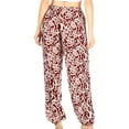 thumbnail image 2 of Sakkas Akilla Women's Loose Printed Yoga Elephant Pants Elastic Waist w/Pocket - Burgundy - One Size, 2 of 5