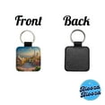 thumbnail image 4 of Barcelona Spain Ocean Faux Leather Square Keychain, 4 of 7