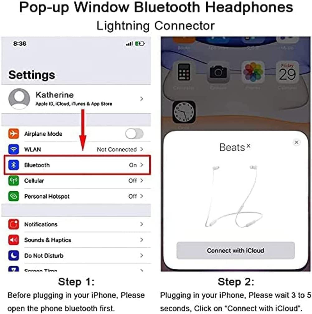 Audífonos Lighting Bluetooth Compatible Iphone 7 8 Plus X Xs - JM Productos