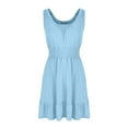 thumbnail image 5 of Efsteb Womens Summer Dresses Sleeveless Crew Neck Tank Dress Solid Color Casual Elastic Waist Mini Sundress (Sky Blue,XXL), 5 of 6