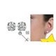 thumbnail image 1 of BR Regalo perfecto: Pendientes de plata de ley 925 con diamantes suizos de 1 quilate y ocho corazones, ocho flechas y cuatro garras, 1 of 3