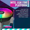 thumbnail image 2 of i70C ARGB Low Profile CPU Air Cooler for Intel LGA 1700 / 1851 Only – 120mm PWM ARGB Fan, 95W TDP, Copper Core Base, Black Aluminum Heatsink, 2 of 4