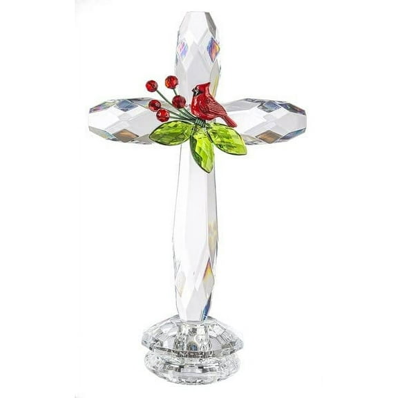Gaanz Usa 26467X 7.5 in. Standing Cross with Cardinal, Clear