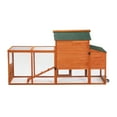 thumbnail image 3 of ZephyPaws 83in Mobile Chicken Coop with Nesting Box,Hen House Outdoor for 2-3 Chickens,Wooden Poultry Cage with Wheels,Run,Sunroom,Orange, 3 of 12