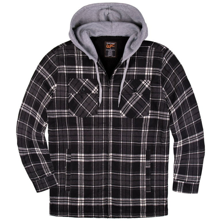 Visive By Walnut Creek Lined Flannel Sherpa Jacket for Men Thick