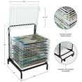 thumbnail image 4 of Creative Mark Stack N Dry Floor Art Drying Rack, Mobile Art Rack Stand on Wheels with 20 Coated Metal Spring-Loaded Shelves, For Watercolor, Prints, Paper and Canvas Storage, 4 of 7