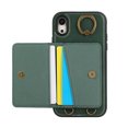 thumbnail image 5 of for iPhone XR PU Leather Case, Card Slots and Zipper Pocket Kickstand, Classic Protective Shockproof Lightweight Ultra Slim lip Case Finger Ring Wrist Strap for iPhone XR, Green, 5 of 7