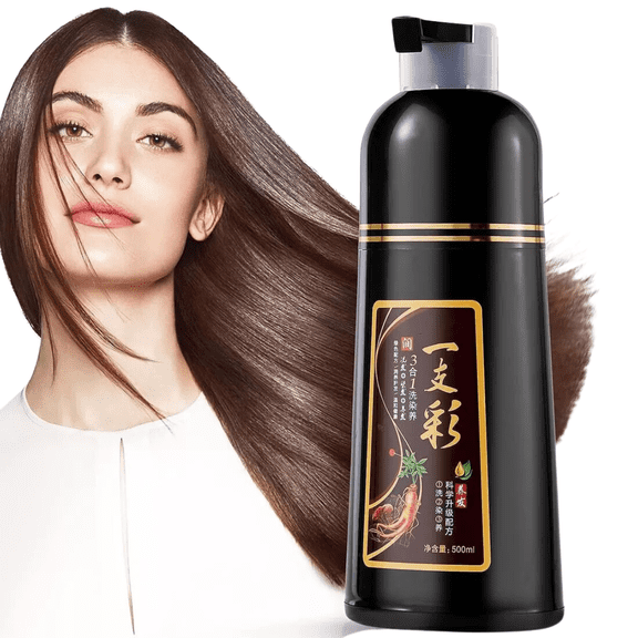 Shampoo Tinte Instantáneo Orgánico Cubre Canas Natural Jengibre (Vino Oscuro)