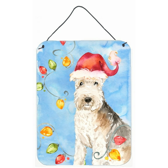 Christmas Lights Lakeland Terrier Wall or Door Hanging Prints