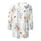 thumbnail image 4 of ICHUANYI Liquidación Camiseta holgada estampada a la moda para mujer Blusa de manga 3/4 de longitud media Blusa con cuello redondo Tops casuales ICHUANYI WER202308256011, 4 of 5
