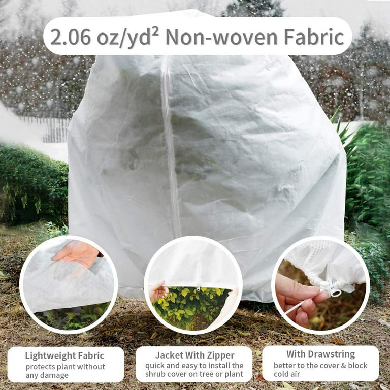 Coperture Invernali Per Piante Antigelo - 2 Pezzi 100x80 Cm, Con Cerniera E Coulisse, Tessuto Non Tessuto - 3