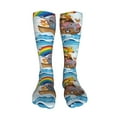 thumbnail image 5 of Rateoe Rainbow Animals on Noah's Ark print Women's Men's Novelty 20in Crew Socks Cotton Socks Knee High Socks for Walking,Running,Nurses,Pregnancy-One Size, 5 of 8