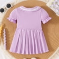 thumbnail image 4 of MEZZALL Girls Casual Pleated Dress Round Neck Comfortable And Party Wear Flowy Twirl Skirt For Toddler Solid Color Soft Dresses, 4 of 8