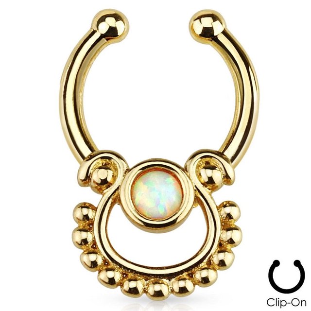 Septum Hanger Micro Size w/Opalite Stone - Nose & Cartilage Fitment