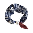 thumbnail image 2 of UJNDER Womens Elegant Pearl Necklace Closure Scarf Fashion Pendant Choker Neckwear Versatile Neck Scarf for Women,Dark Blue1,One Size, 2 of 3