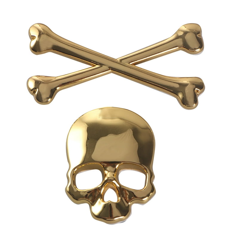 Fun 3D Skull Metal Skeleton Skull Stickers For Automobile Decals