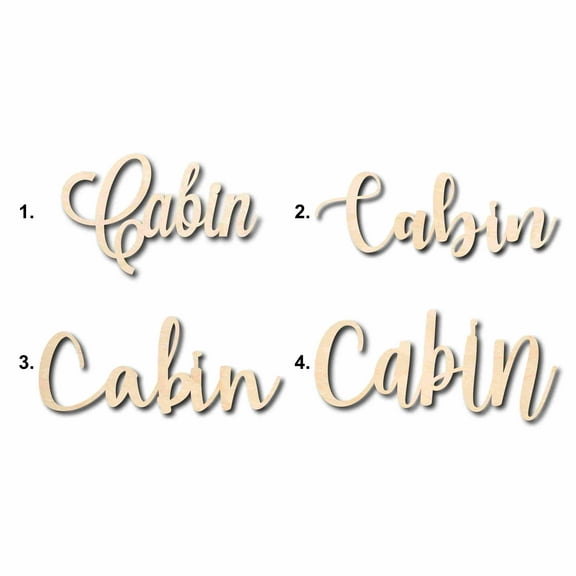 Cabin Sign Unfinished Wood Cutout Home Decor DIY Option 3- 10" Wide / 1/4"