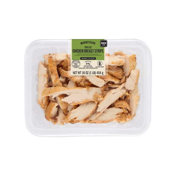 Marketside Seasoned Chicken Breast Strips-Lidded Tub, 16oz