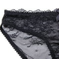 thumbnail image 2 of Lingerie Transparente en Maille pour Femmes Soutien-Gorge Brodé et String et Bas, 2 of 4