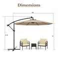 thumbnail image 3 of Gymax 10 ft Patio Offset Umbrella w/ Solar Lights Deck Umbrella w/ Easy Tilt Adjustment Tan, 3 of 10