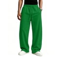 thumbnail image 7 of Mens Loose Straight Leg Sweat Pants Elastic Waist Drawstring Solid Color Wide Leg Casual Athletic Daily Walking Trousers, 7 of 7