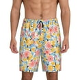 thumbnail image 3 of Lsque Watercolor Wildflowers Mens Sleep Pajama Shorts,Short Pajama Pants, Cotton Ultra-Soft Knit-3X-Large, 3 of 9