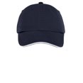 thumbnail image 2 of Port Authority Sandwich Bill Cap with Striped Closure-One Size (Classic Navy/ White), 2 of 3