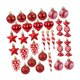 thumbnail image 2 of Juego de 31 adornos para árbol de Navidad, bastones y nueces. Rojo, 2 of 9