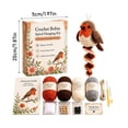 thumbnail image 3 of Robin Spiral Hanging Crochet Kit Full DIY Craft Supplies for Christmas Handmade Ornament Comes with Yarn Tools and Detailed Guide (Robin), 3 of 9