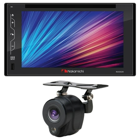 Nakamichi NM-NA3020/NC5L 6.2" WVGA Double-DIN In-Dash DVD Receiver with Bluetooth and Color Camera Package