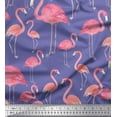 thumbnail image 1 of Soimoi Moss Georgette Fabric Flamingo Bird Printed Craft Fabric by the Yard 42 Inch Wide, 1 of 3