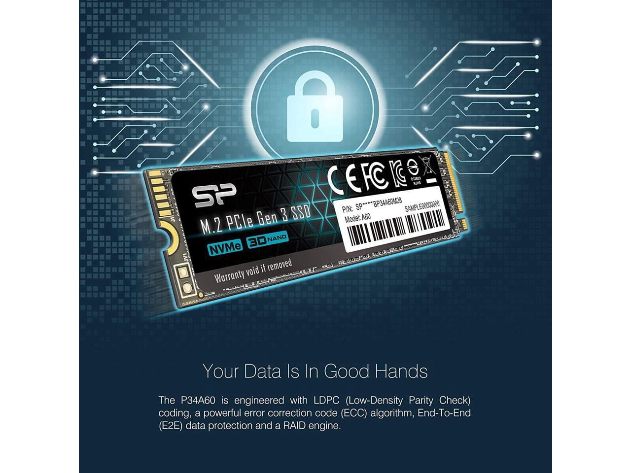 Silicon Power 256GB NVMe M.2 2280 PCIe Gen3 x4 SSD (SP256GBP34A60M28)